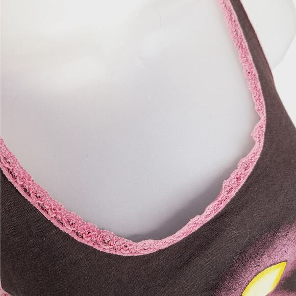 Vintage Y2K Tweety Bird Sweet Tank Top Looney Tunes Racerback Lettuce Lace S/M - Picture 9 of 12